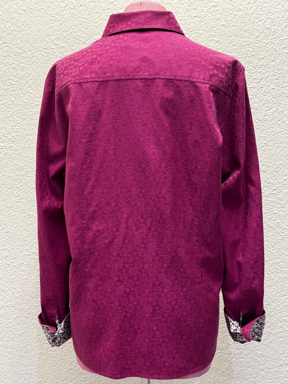 Robert Graham Women XL Pink Jacquard Stretch Button Down Shirt - Picture 3 of 11